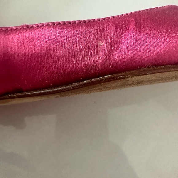 Manolo Blahnik Raspberry Dark Pink Satin Ballet Flats Size EU 35.5 - Picture 9 of 12